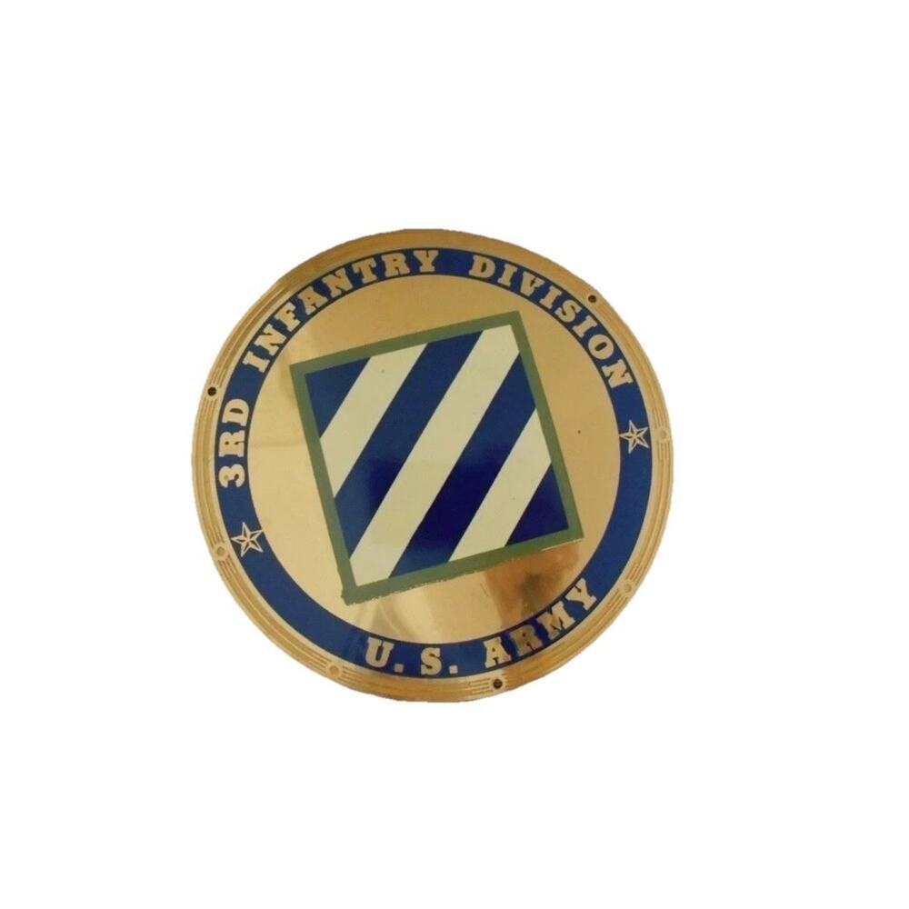 Vintage 3rd Infantry Division US Army plaque license plate topper